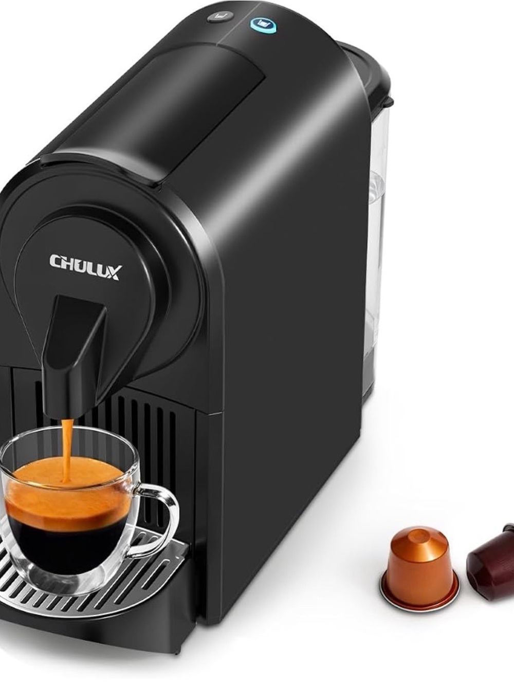 Black Single-Serve Espresso Capsule Coffee Machine